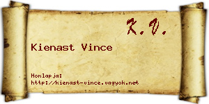 Kienast Vince névjegykártya